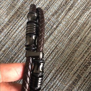 Stainless Steel Braided Leather Bracelet